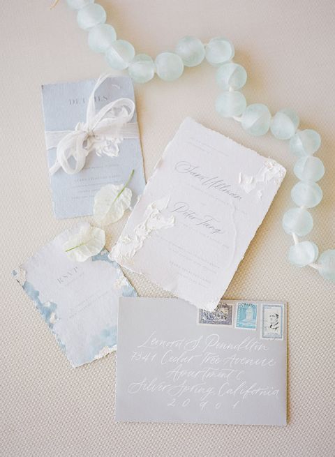 Hand Painted Organic Paper Invitations