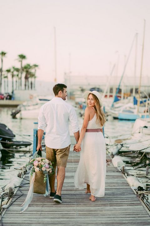 Costa del Sol Sunset Engagement on a Sailboat