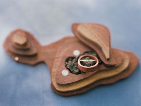 Handmade Engagement Ring Box Shaped like Maui