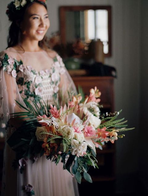 Relaxed Island Style Meets Colorful Floral Couture - Hey Wedding Lady