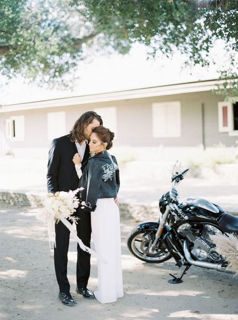 Biker wedding shop guest attire