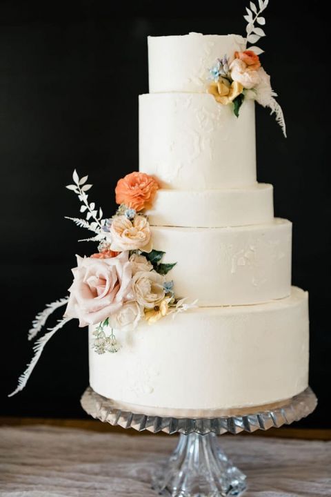 A White and Airy Barn Ceremony in Summer Blue and Yellow | Hey Wedding Lady