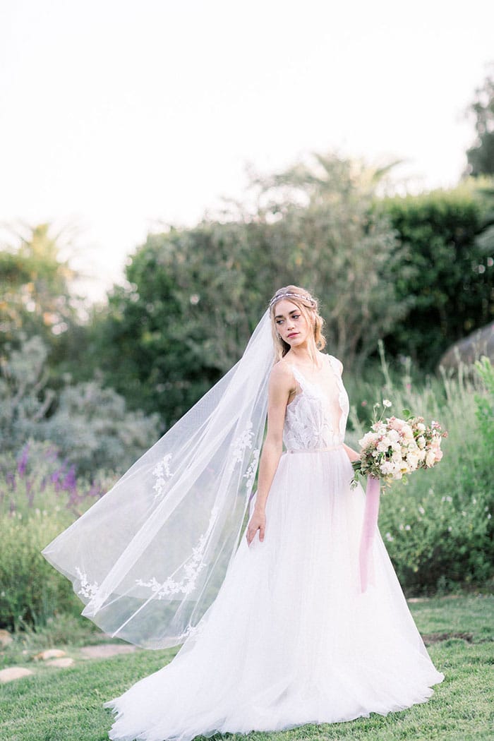 Summery and Sweet Garden Bridal Session in Santa Barbara