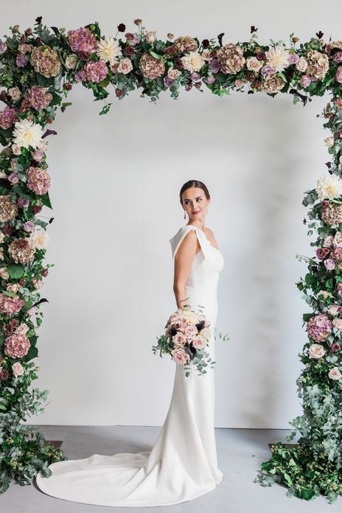 Black and Blush Pink are the Perfect Color Combination with this Sleek  Modern Wedding Dress - Hey Wedding Lady