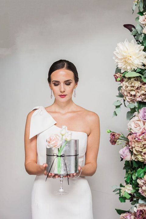 Black and Blush Pink are the Perfect Color Combination with this Sleek  Modern Wedding Dress - Hey Wedding Lady