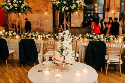 Elegant Champagne and Blush Wedding Theme Table Decorations - CV