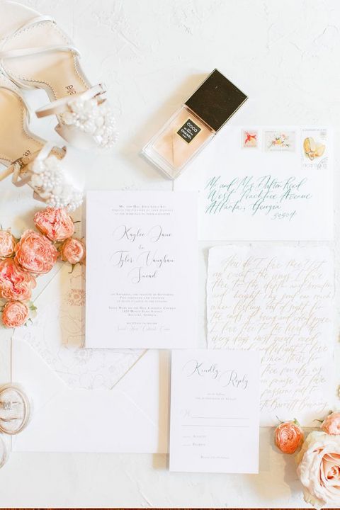 Peach Dream Invitation Flatlay