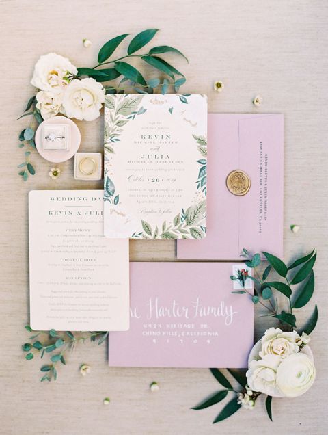 Lovely Lavender Fall Pastel Wedding Invitations