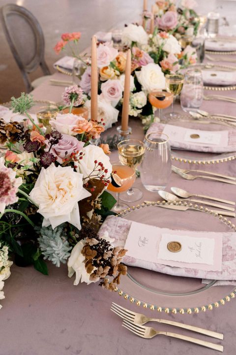 Fall Leaf Wedding Ideas in Mauve and Gold - Hey Wedding Lady