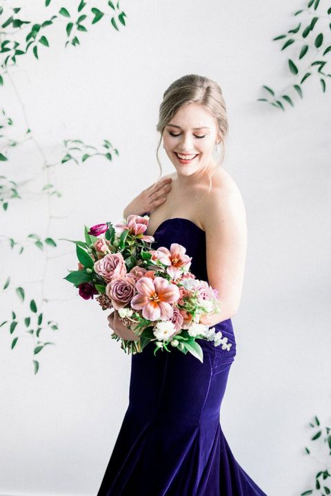 Simple purple wedding clearance dress