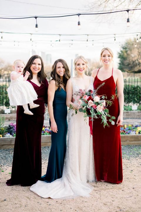 red winter bridesmaid dresses