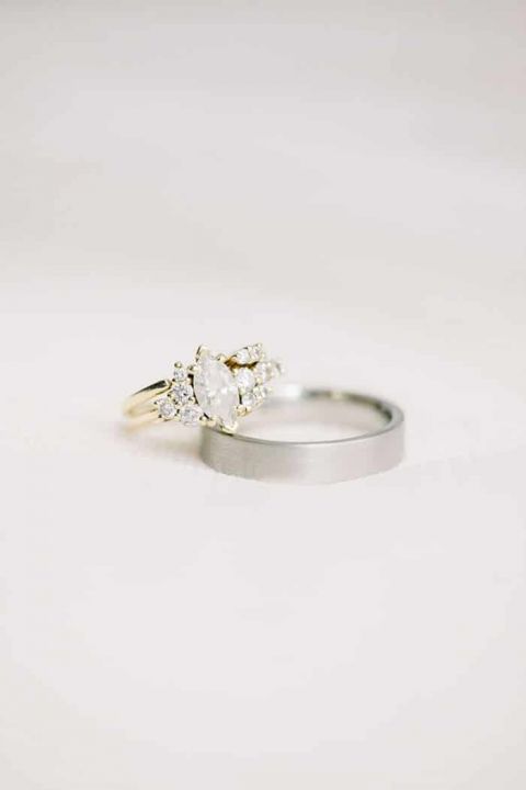 Marquis Cut Engagement Ring in Yellow Gold