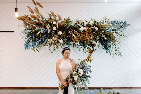 Hanging Flower Installations Elevate An Alternative Wedding Hey Wedding Lady