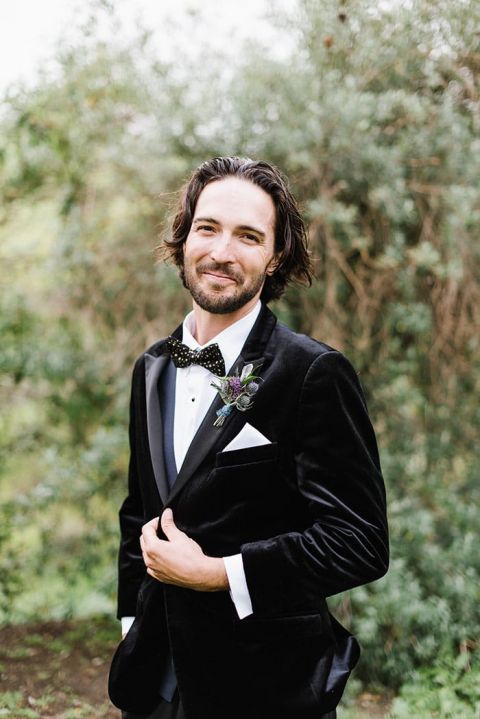 Black Velvet Tuxedo Bow Tie With Silver Sparkle Black 