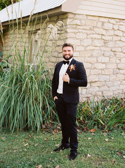 Stylish Fall Groom's Look for an Artistic Locally Sourced Wedding 