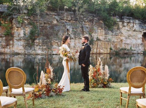 Love is Wild Quarry Wedding with Bohemian Fall Flowers 