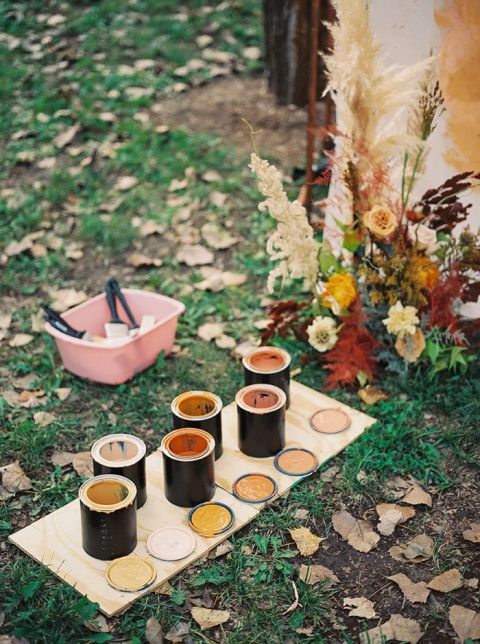 Colorful Painted Guest Book Idea