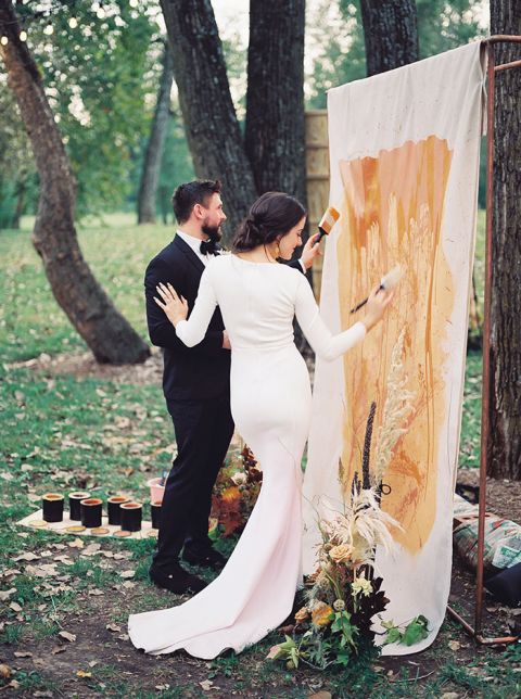 Paint Your Own Guestbook for an Artistic Locally Sourced Wedding