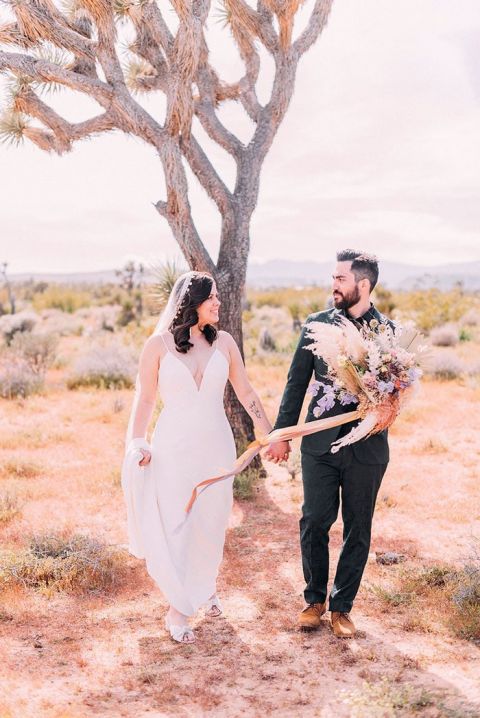 The Pastel Bohemian Aesthetic Stuns in the Desert - Hey Wedding Lady