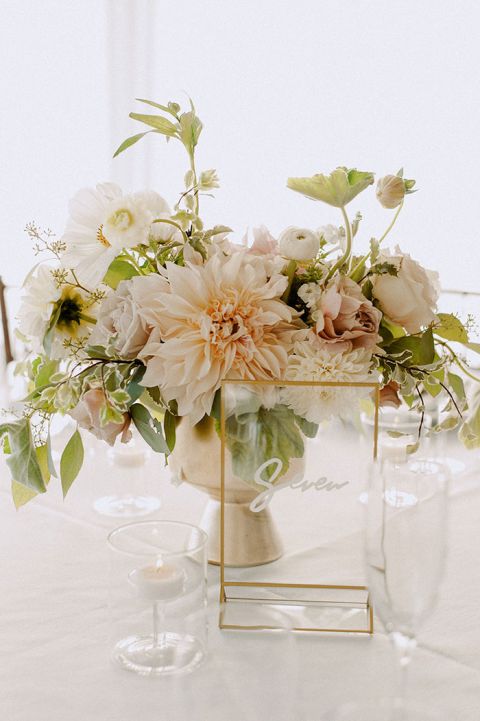 neutral wedding flower centerpieces