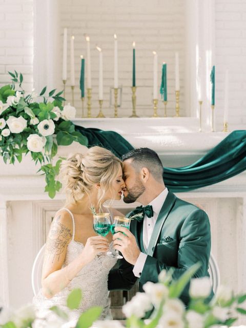 Toasting with Green Cocktails 