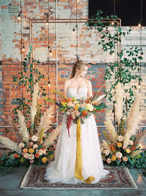 Boho Fall Decor for a Reclaimed Warehouse Wedding - Hey Wedding Lady