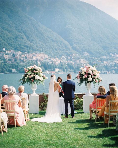 Views of the Alps for a Lake Como Villa Wedding Ceremony