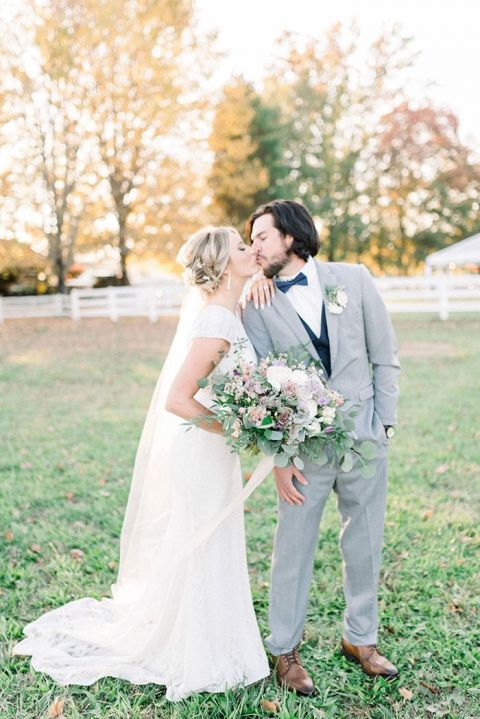 Romantic Magic Hour Photos for a Dreamy Pastel Barn Wedding