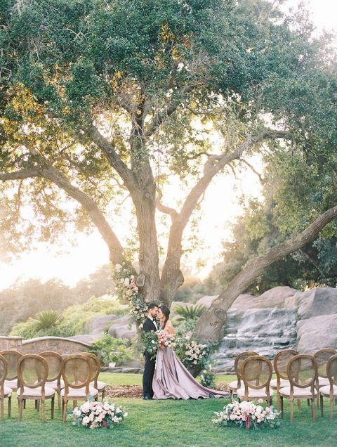 Romantic Floral Wedding Tree Ceremony with French Country Elegance