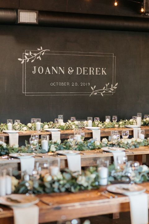 This Down to Earth Wedding had the Coolest Chalkboard Signs for the Industrial Reception