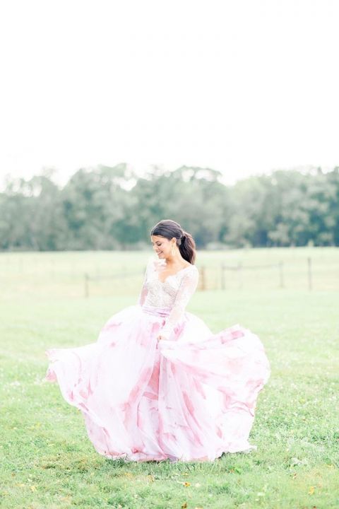 Celebrate Color with a Watercolor Wedding Dress - Hey Wedding Lady