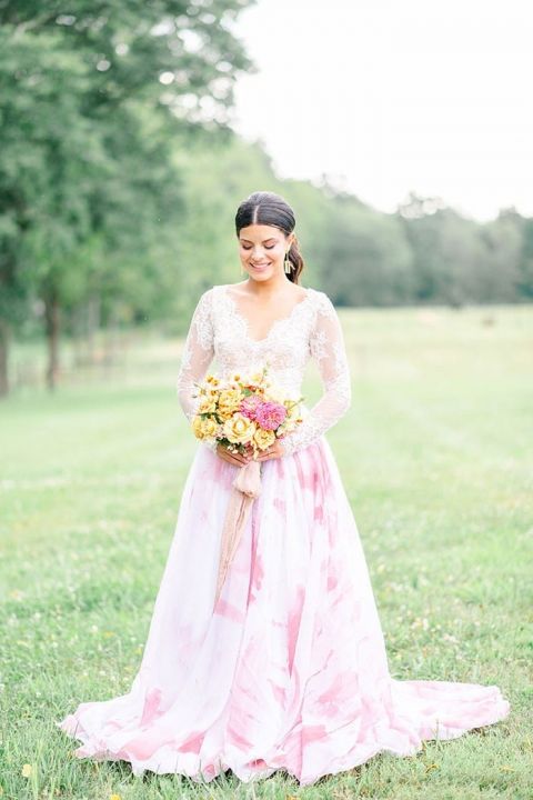 Celebrate Color with a Watercolor Wedding Dress - Hey Wedding Lady