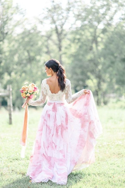 Celebrate Color with a Watercolor Wedding Dress Hey Wedding Lady