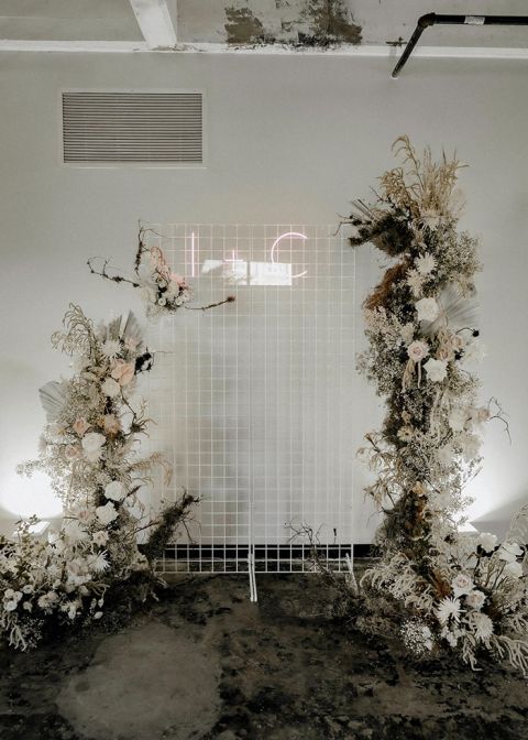 Industrial Glam Rooftop Wedding with Non-Traditional Floral Decor - Hey ...