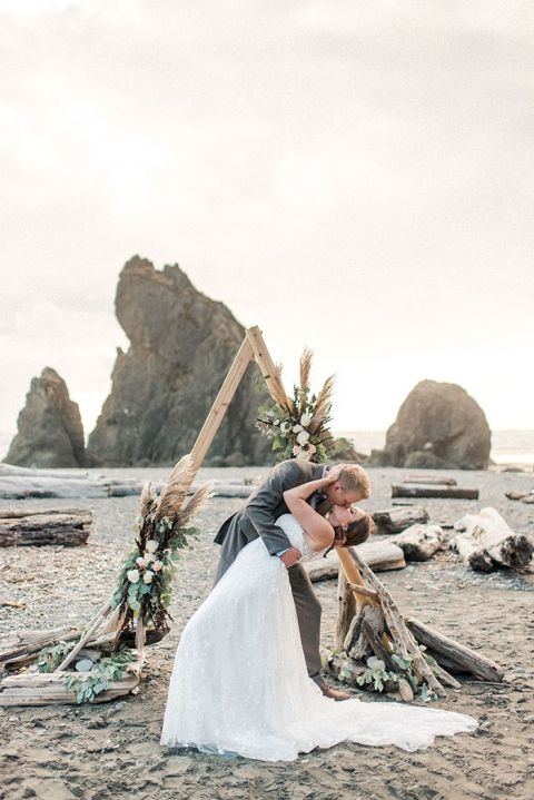 Winter beach wedding attire top