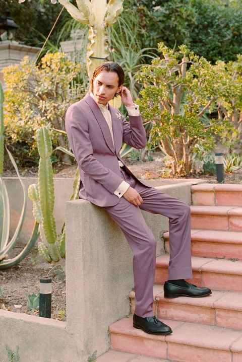 Mauve Purple Suit for Fashion Forward Men's Wedding Attire