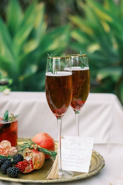 Hers Specialty Cocktail for an Intimate Elopement with Festive Flavors