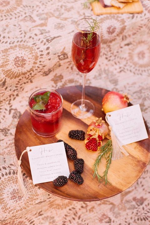 Cocktail Tray for a Cozy Downtown Elopement