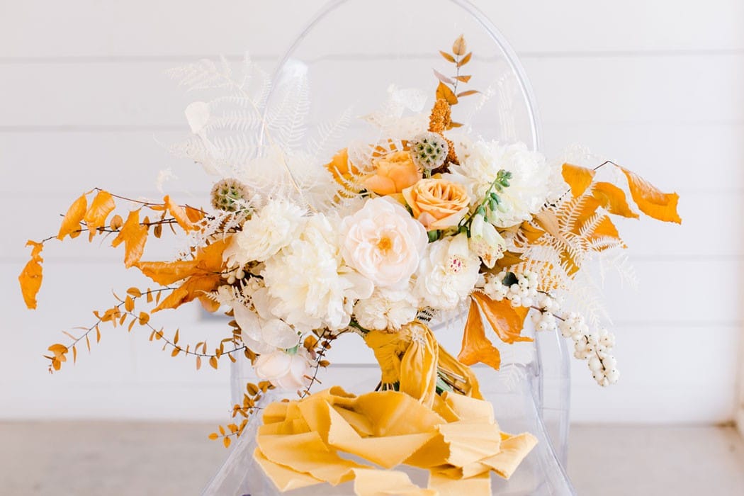 Earth Tone Colors with a Pop of Yellow for Minimalist Modern Wedding
