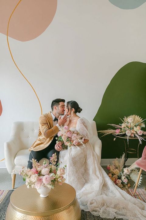 Palm Springs Style for a Retro Pink Wedding with Spanish Flair