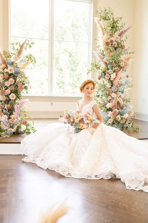 Fairy Tale Chapel Wedding with Princess Beatrice Inspired Flower Arches