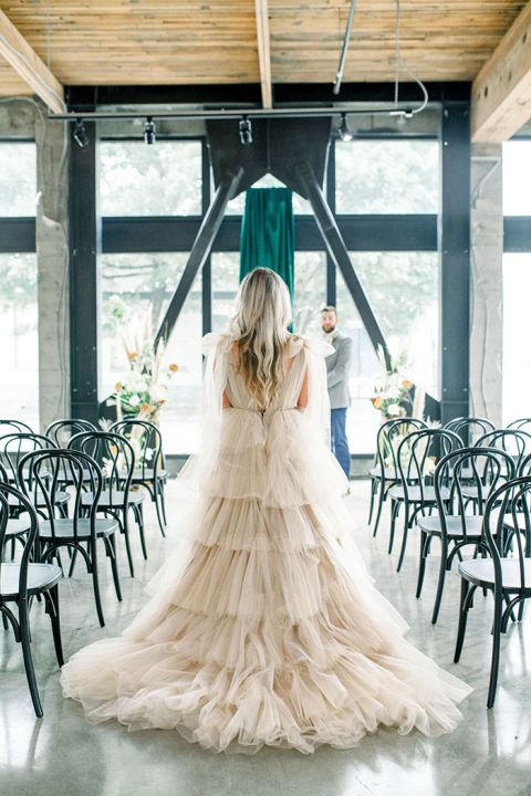 Unique Wedding Dress Style for a PNW Bride in an Industrial Venue