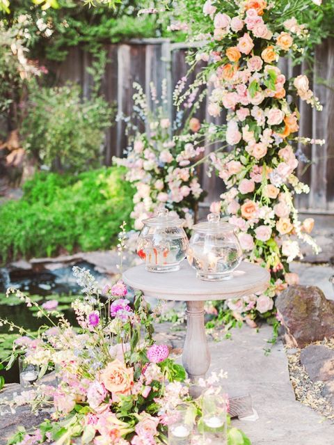 Backyard Micro Wedding with a Koi Fish Theme and Fairy Tale Flowers ...