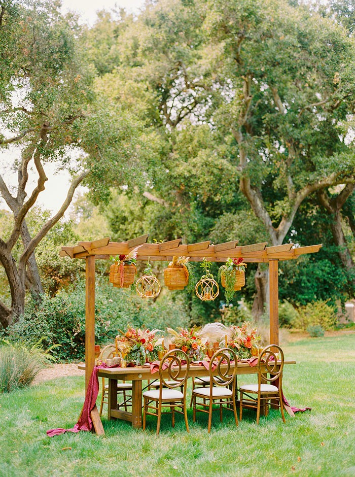 Bohemian Ranch Wedding with Fuchsia and Gold Fall Flair - Hey Wedding Lady