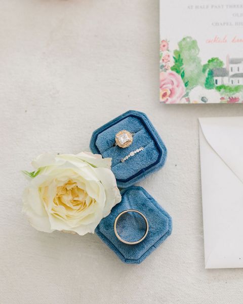 Blue Velvet Engagement Ring Box