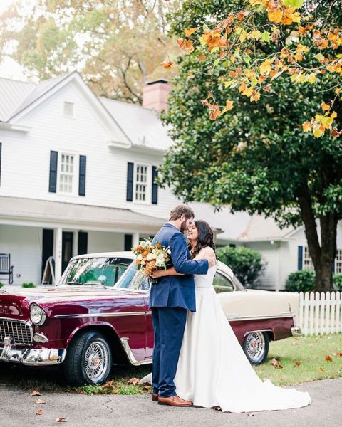 Vintage 55 Bel Air Car for a Classic Wedding