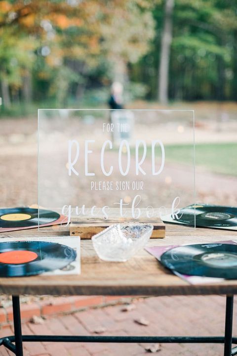 Custom Vintage Record Guest Book for a Unique Wedding
