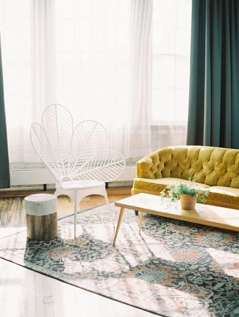 Vintage Mid Century Modern Lounge Furniture for a 70's Wedding Lounge