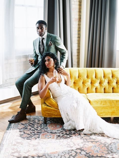 Vintage Mid Century Modern Lounge Furniture for a 70's Wedding Lounge