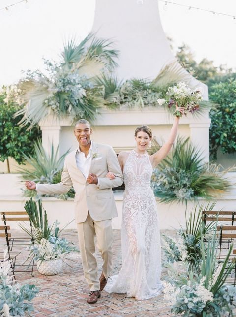 Desert-inspired Ceremony with Succulent Wedding Decor